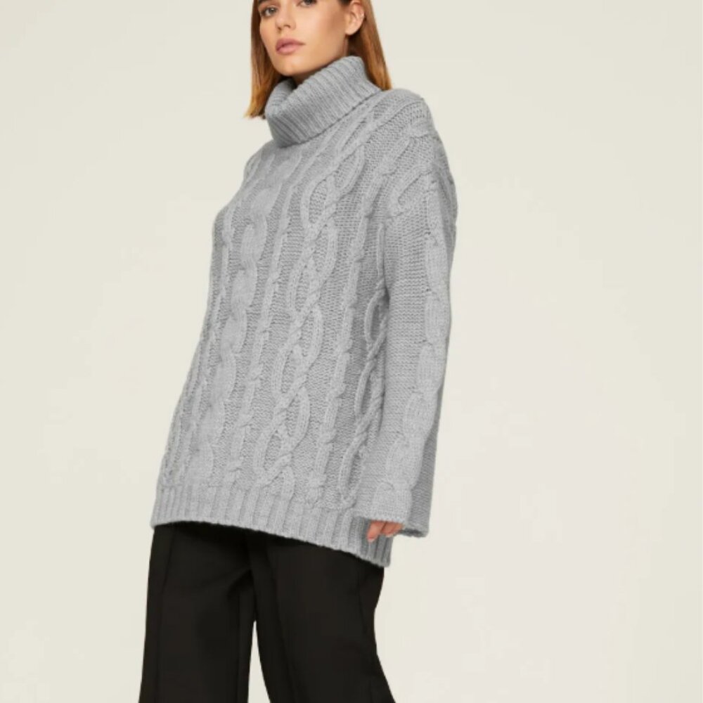 EUC Marina Moscone x RTR Oversized Turtleneck Sweater XS Gray